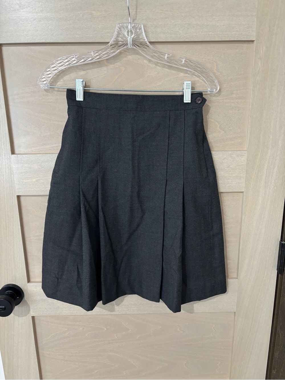 NWT! Vintage Pleated A-Line Grey Wool Skirt